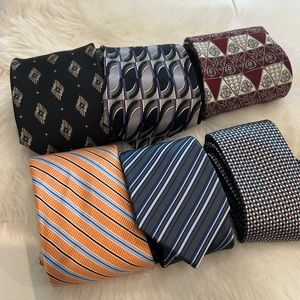 6 Bundle of Six Beautiful Neckties Silk Italian & More